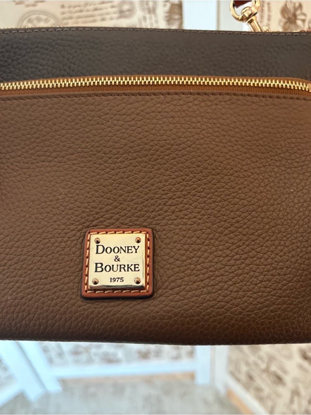 Dooney & Bourke Pebble Leather Brown and Black Crossbody Bag - Picture 4 of 15
